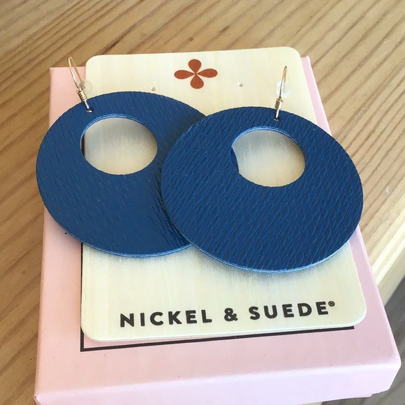 Nickel & Suede Jewelry - New Leather Nova Gold Hardware Nickel & Suede Blue
